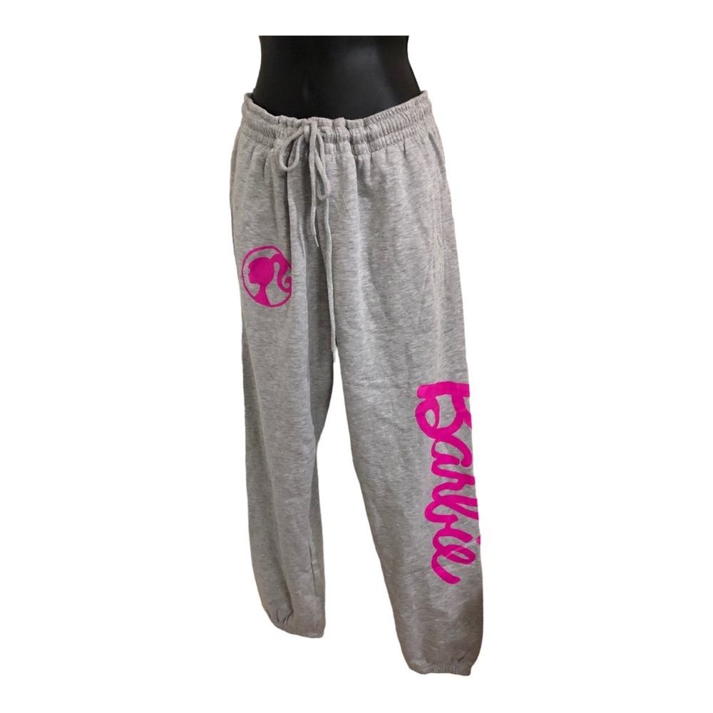 Barbie gray & pink‎ Barbie graphic print sweatpants joggers size medium new